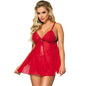 SUBBLIME – BABYDOLL MIT SCHLEIFE UND BLUMENSCHLEIFEN ROT S/M